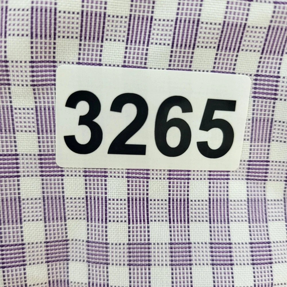 David Donahue Shirt Mens 16 34/35 Purple‎ White Check Long Sleeve Button Front